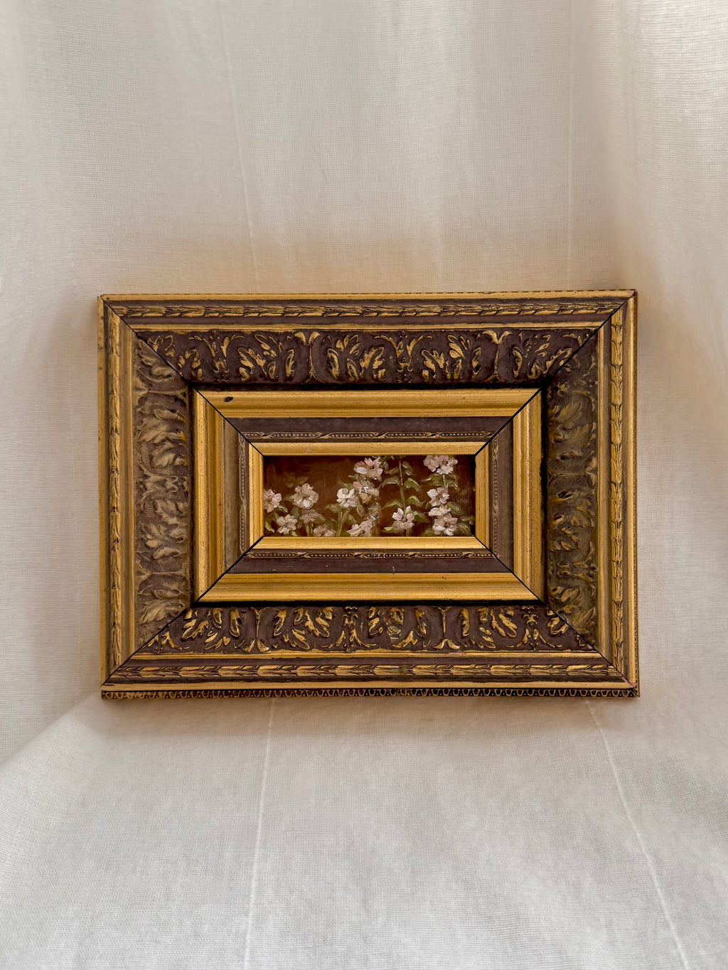 Bloom - Original Oil Painting in Vintage Frame