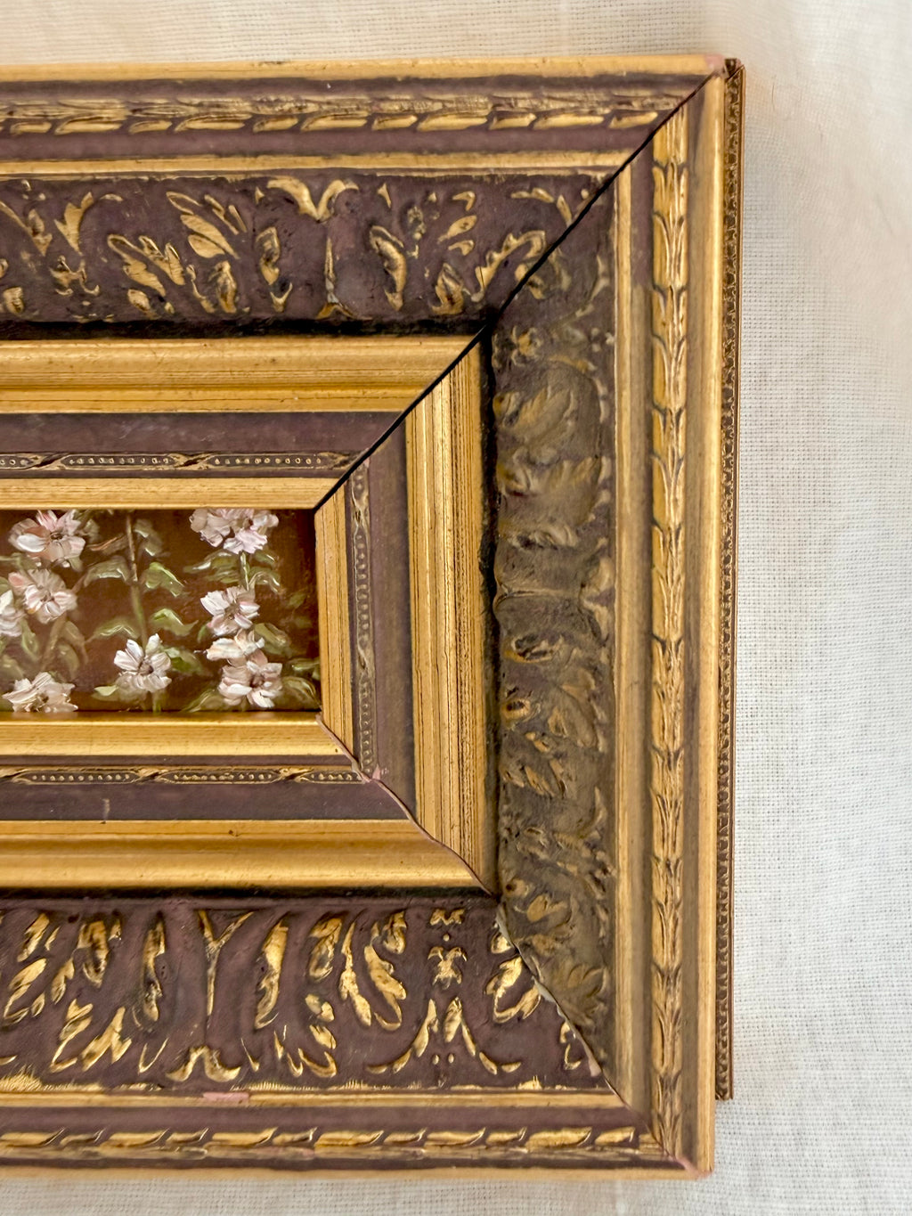 Bloom - Original Oil Painting in Vintage Frame