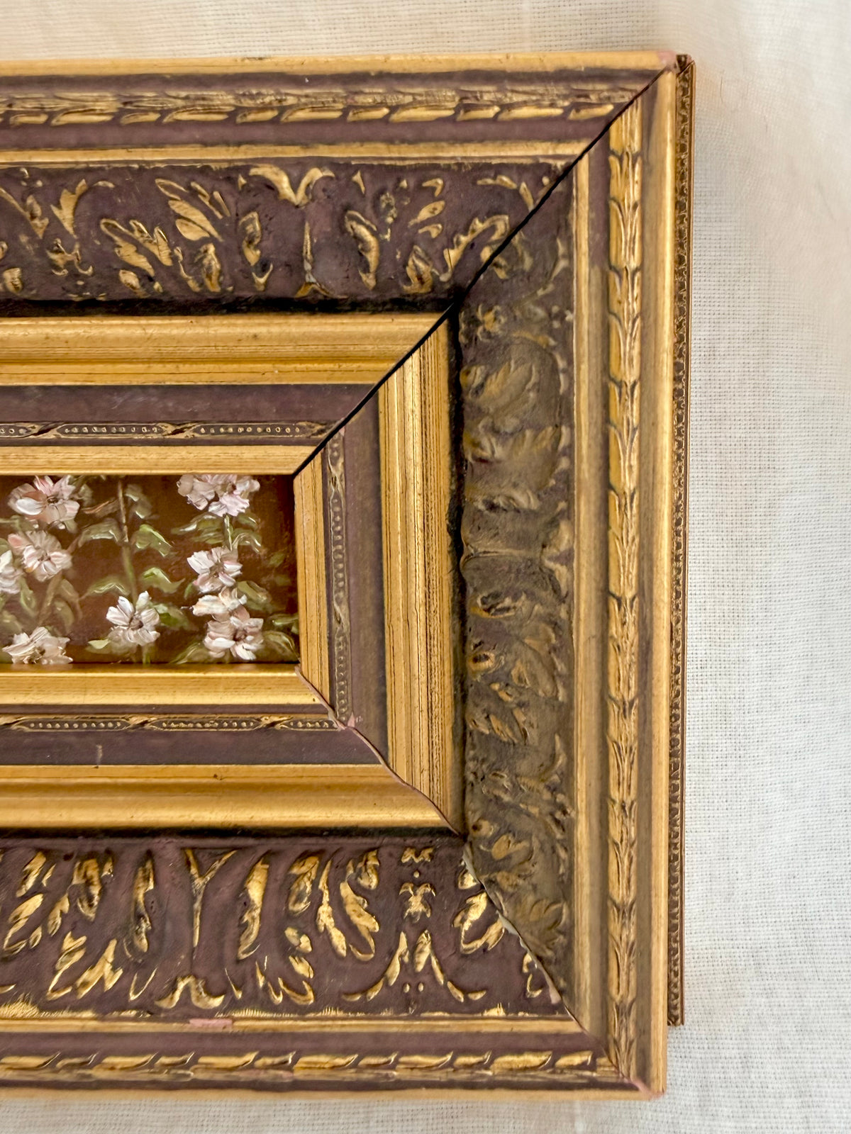 Bloom - Original Oil Painting in Vintage Frame